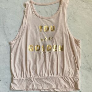 Spiritual Gangster Pink Gold Sleeveless Relaxed Tank Top